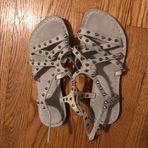 Gray studded strappy sandals size 6